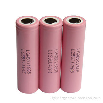 LG brand 18650 li-ion battery cell, 3.7V 3000mAh, high/flat top available, PCM preferrable
